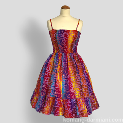 Gambar Batik Print Rainbow Summer Dress