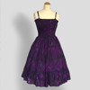 Gambar Batik Print Summer Dress - Deep Purple Shades