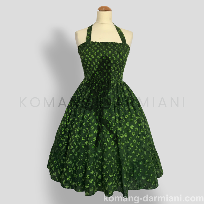 Picture of Batik Print Summer Dress - Green Spirals