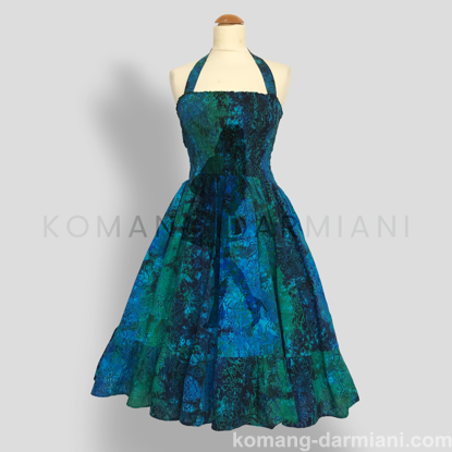Picture of Batik Print Summer Dress - Green/Blue