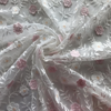 Gambar 3D flowers lace white rose pink Fabric by yard