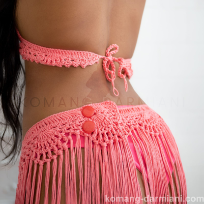 Gambar Crochet bikini-top with matching Cover-up -Coral