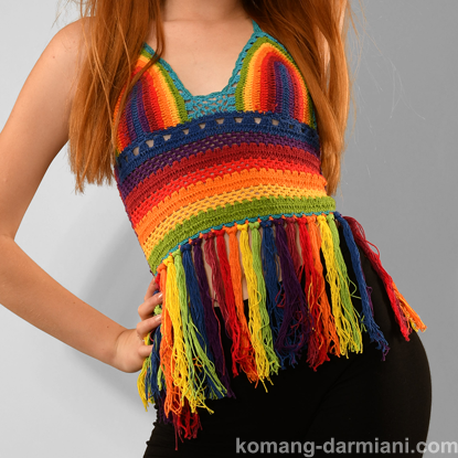 Gambar Handmade Crochet top Multi-coloured