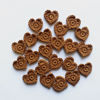 Brown Crochet Heart Appliqués