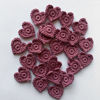 Mauve Crochet Heart Appliqués