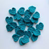 Turquiose Crochet Heart Appliqués