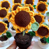 Picture of Handmade Crochet Sunflower in Pot - Adorable Yarn Flower Decor